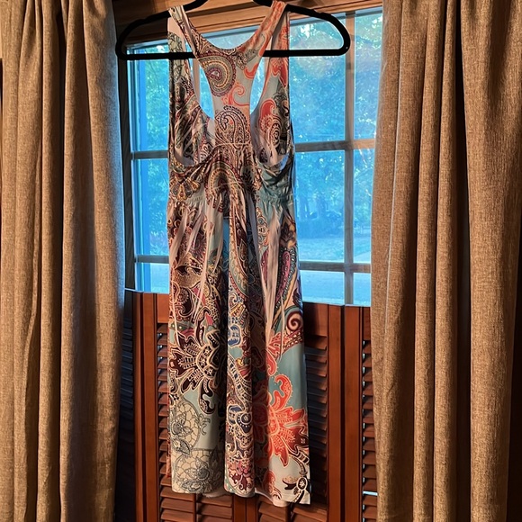 Racerback dress. Multicolored paisley print.Size MEDIUM. - Picture 2 of 3